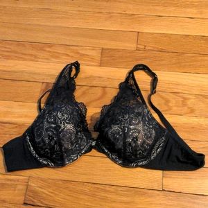 Third Love Intimates 24/7 Lace Contour Plunge bra, 34C, black
